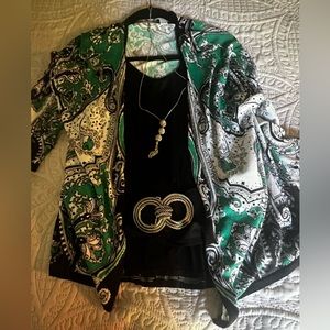 Chicos Paisley Cardigan L